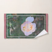 Pink Yellow Roses Typography Rose Gold バスタオルセット (ハンドタオル)