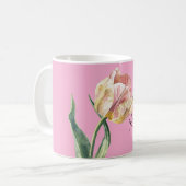 Pink Yellow Spring Tulip Flower コーヒーマグカップ (正面左)