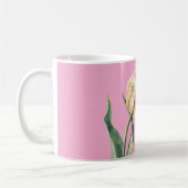 Pink Yellow Spring Tulip Flower コーヒーマグカップ (左)