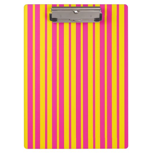 Pink Yellow Stylish Stripes Pattern Design  クリップボード (正面)