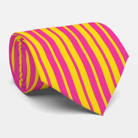 Pink Yellow Stylish Stripes Pattern Design  ネクタイ (ロール)