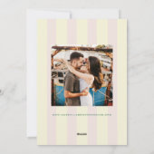 Pink Yellow Vertical Stripes Modern Save the Date 招待状 (裏面)