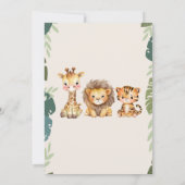 Pink Young Wild and Three Safari Birthday Party 招待状 (裏面)