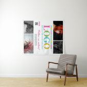 Pink Your Logo Photos QRコードソーシャルメディアのプロモーション タペストリー (インサイチュ(横))