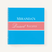 Pink Your Name Desertレシピスクリプトタイポグラフィ ノートブック (正面)