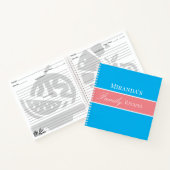 Pink Your Name Familyレシピスクリプトタイポグラフィ ノートブック (内部)