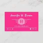 Pink Youtuberビデオエディタムービーメーカーバロガー 名刺 (裏面)