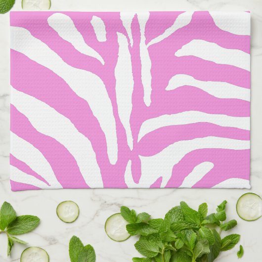 Pink zebra キッチンタオル (折り畳み)