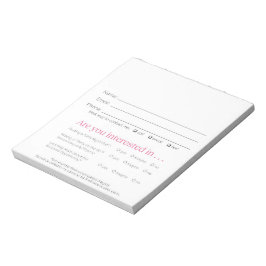 Pink Zebra ベンダー リード伝票 ノートパッド