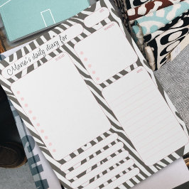 Pink Zebra DailyプランナーノートとTo Doリスト ノートパッド