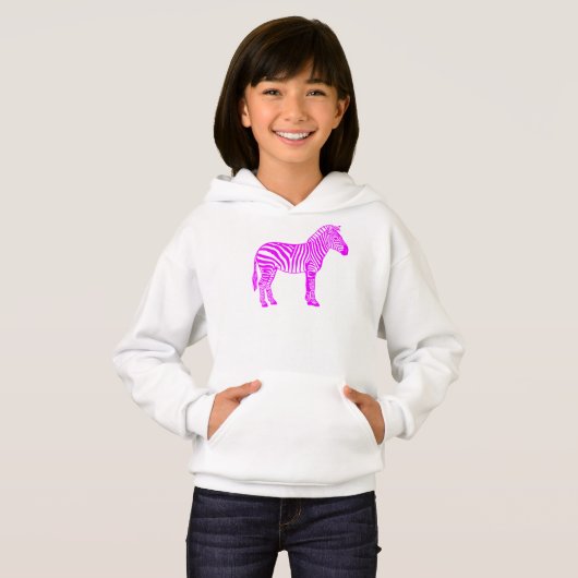 Pink Zebra Kids T-Shirt – Cute Striped Animal Tee  (正面フル)