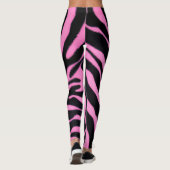 Pink Zebra Pattern Leggings – Bold Animal Print レギンス (裏面)