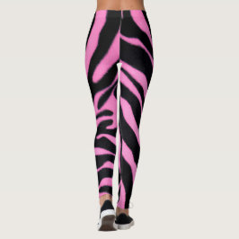 Pink Zebra Pattern Leggings – Bold Animal Print レギンス