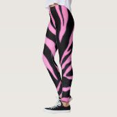 Pink Zebra Pattern Leggings – Bold Animal Print レギンス (左)