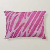 Pink zebra stripes アクセントクッション (正面)