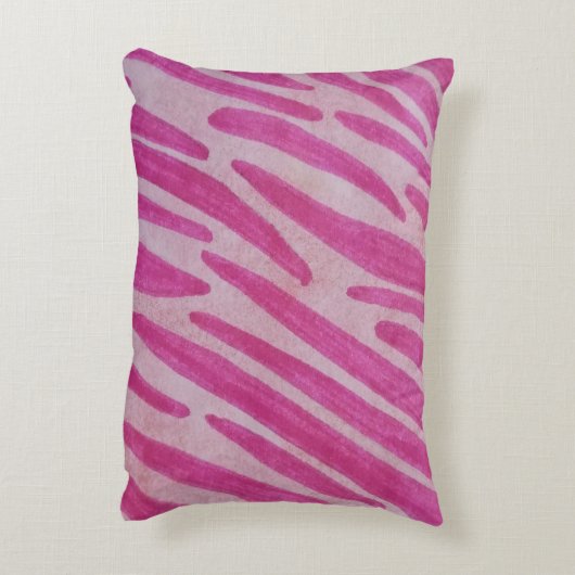 Pink zebra stripes アクセントクッション (裏面(縦))
