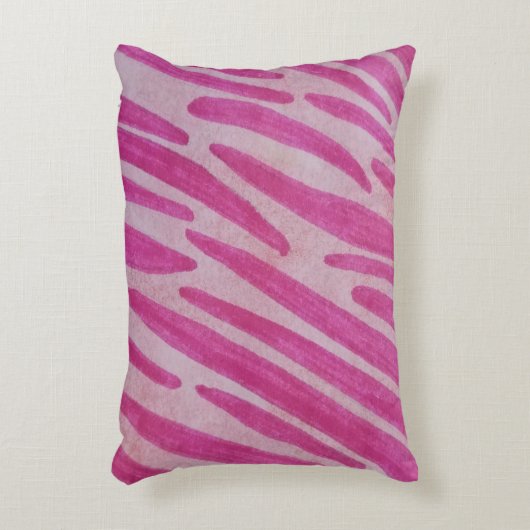 Pink zebra stripes アクセントクッション (正面(垂直))