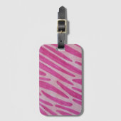 Pink zebra stripes ラゲッジタグ (正面縦)