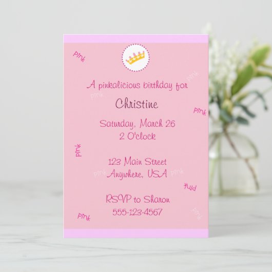 Pinkaliciousの招待 招待状 (スタンド正面)