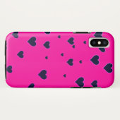 PinkBlackモダンハートiPhoneケース Case-Mate iPhoneケース (裏面(横))