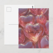 Pinke Herzen aus Glas Valentinstag ポストカード (正面/裏面)