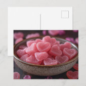 Pinke Herzen aus Zucker Valentinstag ポストカード (正面/裏面)