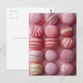 Pinke Macarones und Süßigkeiten Valentinstag ポストカード (正面/裏面)