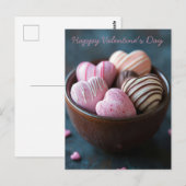 Pinke Schokoladenherzen Valentinstag ポストカード (正面/裏面)