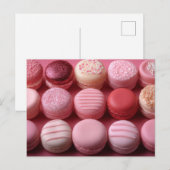Pinke süße Macarones Valentinstag ポストカード (正面/裏面)