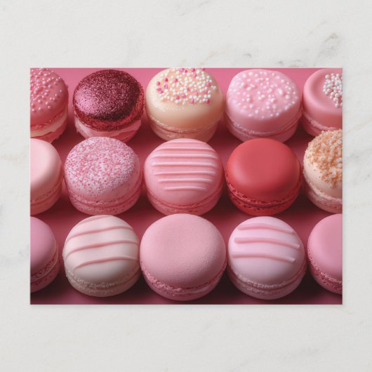 Pinke süße Macarones Valentinstag ポストカード (正面)