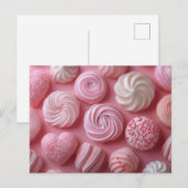 Pinke Süßigkeiten aus Zucker Valentinstag ポストカード (正面/裏面)