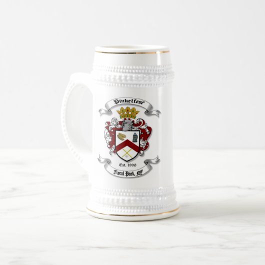 PINKELFEST STEIN 白 ビールジョッキ (正面左)