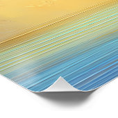 pinker Flamingo im blauen Wasser - Cartoon Stil ポスター (コーナー)