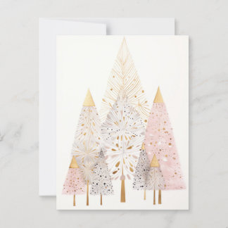 Pinker und goldener Weihnachtsbaum ポストカード