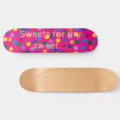 Pinkes Skateboard, bunte Dots, Sweet スケートボード (横)