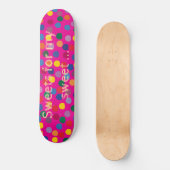Pinkes Skateboard, bunte Dots, Sweet スケートボード (正面)