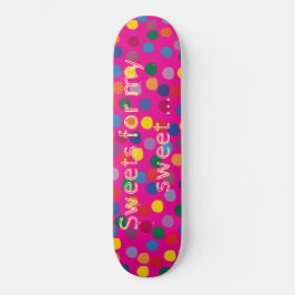 Pinkes Skateboard, bunte Dots, Sweet スケートボード