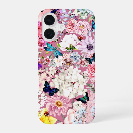 PinkFlower Abundance  iPhone 16ケース (裏面)