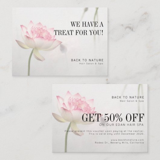 ©Pinkish白蓮教のホリスティックな健康の割引 名刺 (正面/裏面)