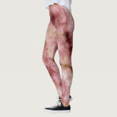 Pinkish Intricate Marble Pattern レギンス (左)