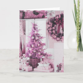 Pinkmas メリー 5" x 7"折り畳みホリデーカード 案内状