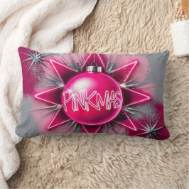 Pinkmas – Neon Holiday Pop Art ランバークッション