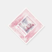 Pinkmas Snowman Christmas Scene Napkins Winter スタンダードカクテルナプキン (角)