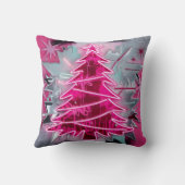 Pinkmas Tree – Bold Neon Holiday Art クッション (裏面)
