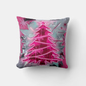 Pinkmas Tree – Bold Neon Holiday Art クッション (正面)