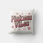 Pinkmas Vibes | Cute Girly Pink Christmas クッション (正面)