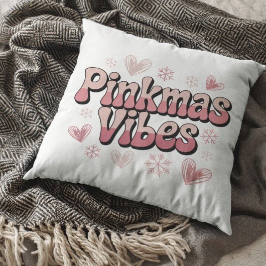 Pinkmas Vibes | Cute Girly Pink Christmas クッション