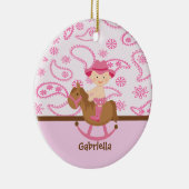 Pinkonのかわいいベビーの女性のカーボーイ馬のオーナメント セラミックオーナメント (右)