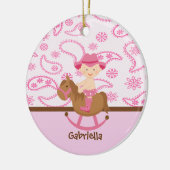 Pinkonのかわいいベビーの女性のカーボーイ馬のオーナメント セラミックオーナメント (左)