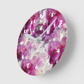 PinkPeoniesの活気づけるな日の柱時計 ラウンド壁時計 (傾斜)